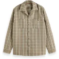 Scotch & Soda Viscose Minimal Check Shirt Brown Check Talla: S | Camisas Casuales Outlet | Hombre | Marrón