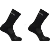 Salomon - Evasion Crew 2-Pack - Calcetines multifuncionales size 45-47, negro