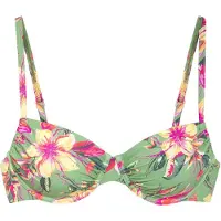 LASCANA Top de bikini verde claro / verde oscuro / naranja claro / fucsia