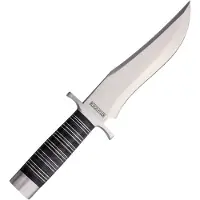 Rough Ryder Large Bowie RR2391, Satin Stainless Steel, Layered Wood, cuchillo fijo