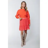 Colourful Rebel Hannah Small Geo Mini Skirt Bright Orange Talla: XS | Mini Faldas Outlet | Mujer | Naranja