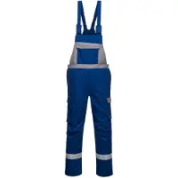 Portwest FR07 Bizflame Ultra, pantalón de trabajo con delantal de dos colores, azul real, talla XXL
