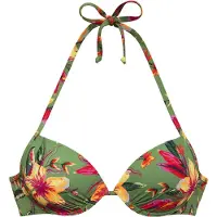 LASCANA Top de bikini 'Malia' amarillo / verde / rosa