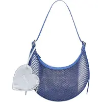 Desigual , Bolso bandolera malla mediano, Poliuretano, Azul, U