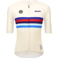 Santini - UCI World Champion Jersey - Maillot de ciclismo size L, blanco