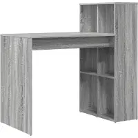 vidaXL Escritorio , color gris Sonoma, fabricado en material de imitación madera, dimensiones: 108 x 55 x 103,5 cm