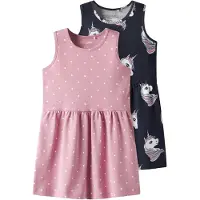 TWO SOON Vestido navy / azul claro / rosa / blanco
