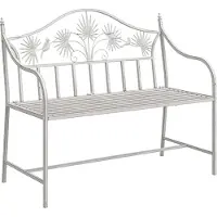 vidaXL Banco de jardín, estilo antiguo, blanco, 104 x 52,5 x 89 cm, acero