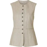 Selected Tejido De Lino Chaleco Mujeres Beige 40