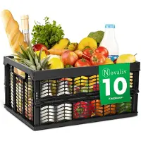 Novaliv : Cajas plegables, estables. 10 unidades de 30 litros, color . Cestas, cajas de compra, set de cajas plegables, caja de transporte, cestas de almacenamiento, cestas para la cocina