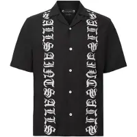 AllSaints Scripture Ss Shirt Faded Black Talla: XL | Camisas Casuales Outlet | Hombre | Negro