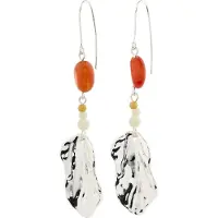 Pilgrim Pendientes 'Eclipse' mostaza / langosta / plata / blanco
