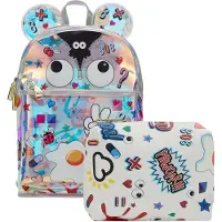 MyMo Pop Mochila 'Pop Eyetheme' marfil / azul claro / negro / plata