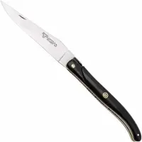 Laguiole En Aubrac Ebony, Black Mosaic Pin, Brass Liner, navaja, 12 cm