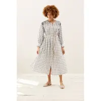 Louise Misha Dress Deepali Blue River Checks Talla: 38 | Vestidos Midi Outlet | Mujer | Azul
