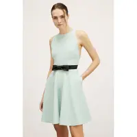 Motivi Mini Dress With A Bow At The Waist Green Talla: 42 | Mini Vestidos Outlet | Mujer | Verde
