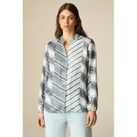 Oltre Patterned Satin Shirt Grey Talla: 44 | Blusas Outlet | Mujer | Gris