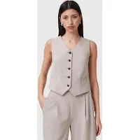 AllSaints Aleida Tri Waistcoat Greige Brown Talla: 2 | Chaquetas Outlet | Mujer | Marrón