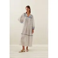 Louise Misha Dress Gypse White Cornflower Talla: 36 | Vestidos Midi Outlet | Mujer | Blanco