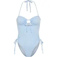 LASCANA Traje de baño azul claro / blanco