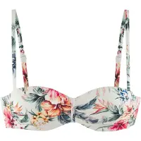 LASCANA Top de bikini crema / verde oscuro / naranja / rosa