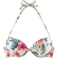 LASCANA Top de bikini verde / rosa / borgoña / blanco