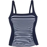 LASCANA Top de tankini marino / blanco