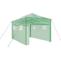 vidaXL Invernadero con estructura plegable, color verde, 290 x 430 x 315 cm, hierro