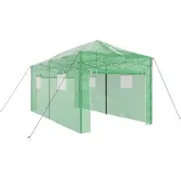 vidaXL Invernadero con estructura plegable, color verde, 290 x 580 x 315 cm, hierro