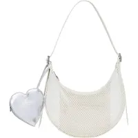 Desigual , Bolso bandolera malla mediano, Poliuretano, Blanco, U