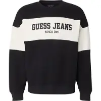 GUESS Sudadera 'Horizont' beige claro / negro