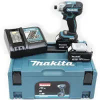 Makita Atornillador a batería DTS 141 RTJ 18 V 40 Nm 1/4" sin escobillas + 2x batería recargable 5,0 Ah + cargador + Makpac