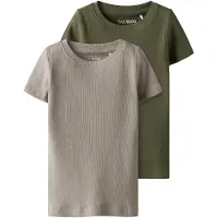 TWO SOON Camiseta gris / verde