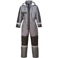 Portwest Mono de trabajo de invierno para hombre , protección contra el frío hasta -40 °C, color gris, talla XL