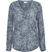 Kaffe Blusa 'Geisa' azul ahumado / blanco