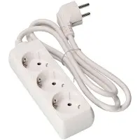 EDM Regleta con 3 enchufes Schuko (1,5 m), sin interruptor, modelo 41002