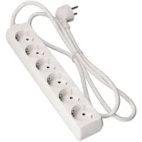 EDM Regleta con 6 enchufes Schuko (1,5 metros), sin interruptor, modelo 41006