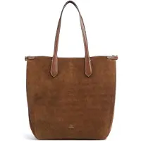 Ralph Lauren para mujer. 428968152001 Bolso tote Bellport de ante marrón (OSFA), Casual, outlet 2026.