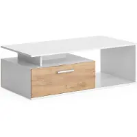 Vicco Mesa de centro Roland Roble blanco/dorado 118 x 59 cm, Model 55611