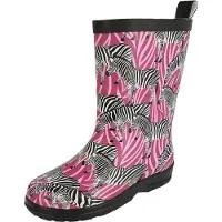 Beck Botas de lluvia 'Zebra' rosa / rosa oscuro / negro / blanco