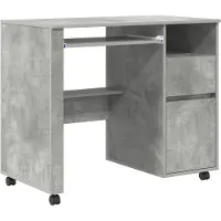 vidaXL : Mesa con ruedas, color gris hormigón, tablero de aglomerado, 91 x 50 x 77 cm