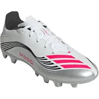 Adidas adidasBota F50 Messi Club para césped natural seco / multisuperficie 38 Cloud White / Lucid Red / Silver Metallic Unisex