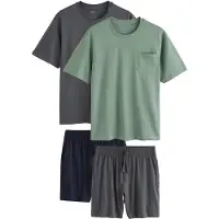 Next Pijama corto gris / verde / negro