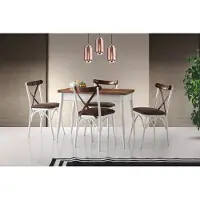 Skye Decor , Dolunay: Mesa extensible, madera de nogal, 100% tablero de partículas melaminado, 100 x 60 x 75 cm
