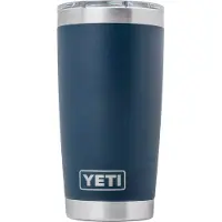 Yeti Rambler Tumbler Cup 20oz Mag Slider Lid, Navy Blue, vaso térmico con tapa, 591 ml