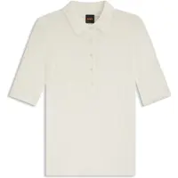 BOSS para mujer. 50543977 Polo Fugano blanco (L), Casual, Algodón, Manga corta, outlet 2026.
