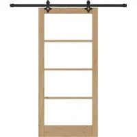 vidaXL Puerta corredera ORKDAL, 93 x 202 cm, madera maciza de pino y cristal