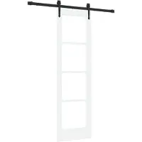 vidaXL Puerta corredera ORKDAL, 61 x 198,5 cm, madera maciza de pino y cristal, color blanco