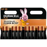 Duracell Plus Power Boost 150% Extra Life Pilas alcalinas AA / MN1500 / LR06 (10 unidades)