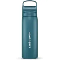 LifeStraw Go Laguna Teal GOST-530ML-TEAL Stainless Steel, botella de agua con filtro de 2 fases, 530 ml